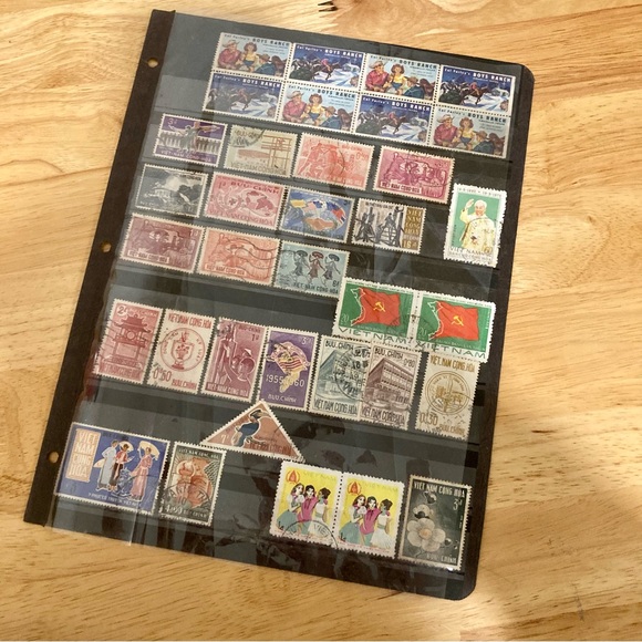 Vintage Stamp Collection Page Ephemera Vietnam, Charity Stamps - Picture 2 of 11